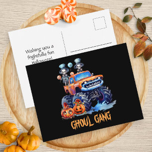 Ghoul Gang Family Halloween Postcard