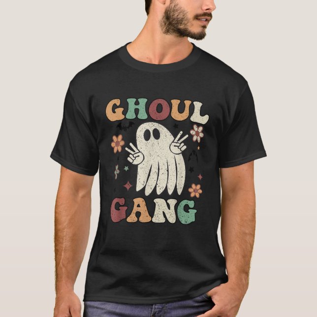 Ghoul Gang Groovy Hey Boo Pumpkin Boo Crew Hallowe T-Shirt (Front)