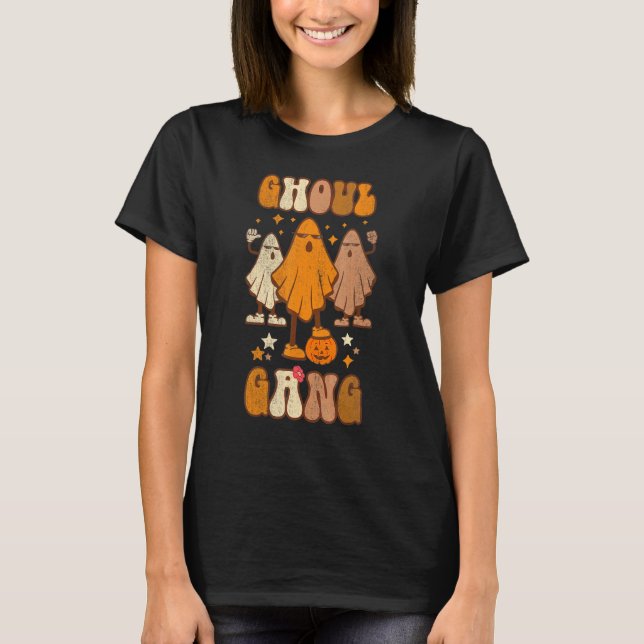 Ghoul Gang Groovy Hey Boo Pumpkin Boo Crew Spooky  T-Shirt (Front)