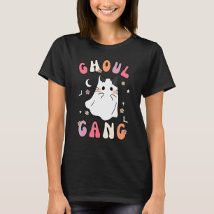 Ghoul Gang Groovy Hey Boo Pumpkin Cat Boo Crew T-Shirt