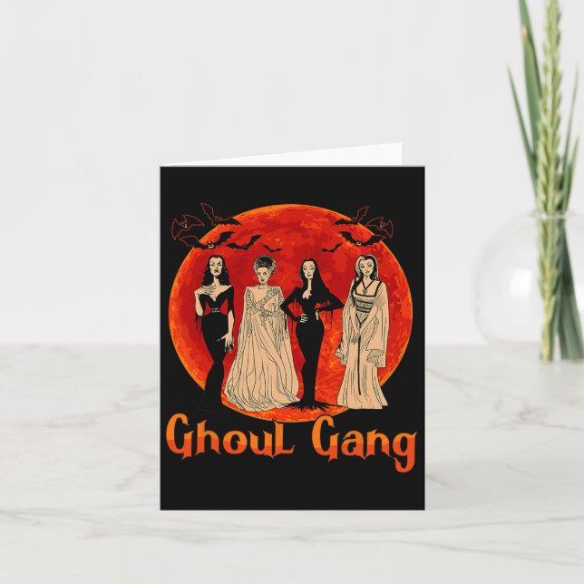 Ghoul Gang Horror Goth Queens Halloween Bride Fun  Card (Front)