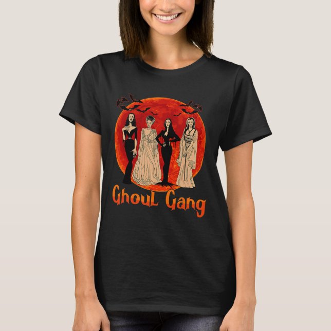 Ghoul Gang Horror Goth Queens Halloween Bride Fun  T-Shirt (Front)