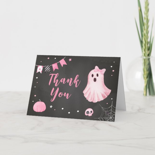 Ghoul Ghost Halloween Baby Shower  Thank You Card (Front)