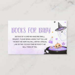 Ghoul Halloween Baby Shower Books for Baby Enclosure Card