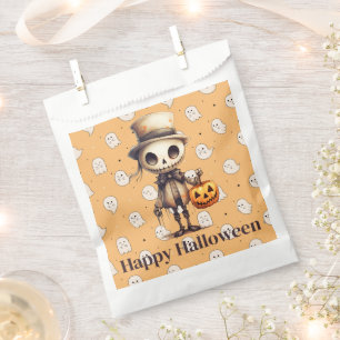 Ghoul in Top Hat Full Moon Bats Happy Halloween Favour Bags