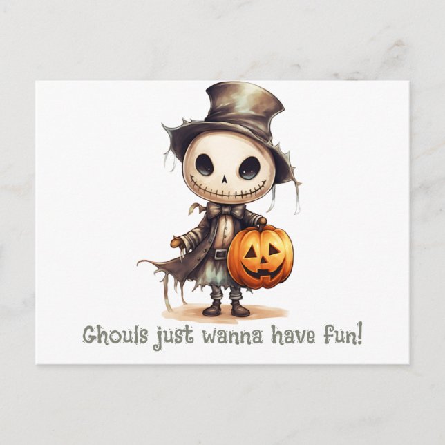 Ghoul Just Wanna Have Fun Halloween Holiday Postcard (Front)