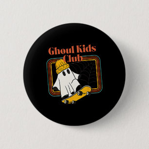 Ghoul Kids Club Skater Halloween Cool Ghost Skateb 6 Cm Round Badge