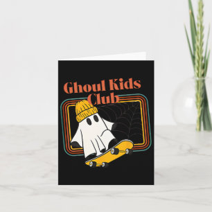 Ghoul Kids Club Skater Halloween Cool Ghost Skateb Card