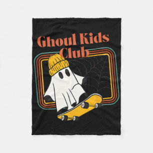 Ghoul Kids Club Skater Halloween Cool Ghost Skateb Fleece Blanket