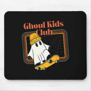 Ghoul Kids Club Skater Halloween Cool Ghost Skateb Mouse Mat