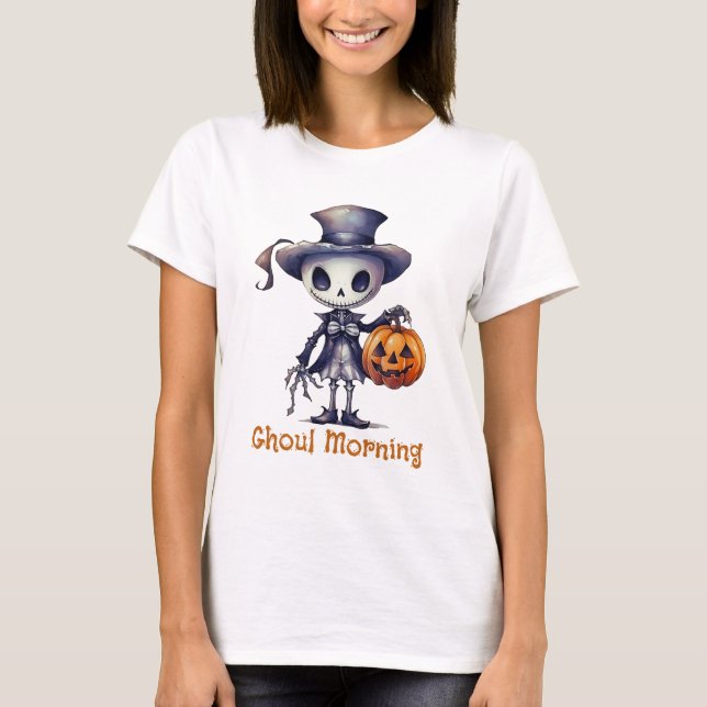 Ghoul Morning Ghoul Skeleton Halloween Mug T-Shirt (Front)