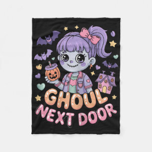 Ghoul Next Door Cute Halloween Ghost Girl Ts Stars Fleece Blanket
