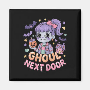 Ghoul Next Door Cute Halloween Ghost Girl Ts Stars Magnet