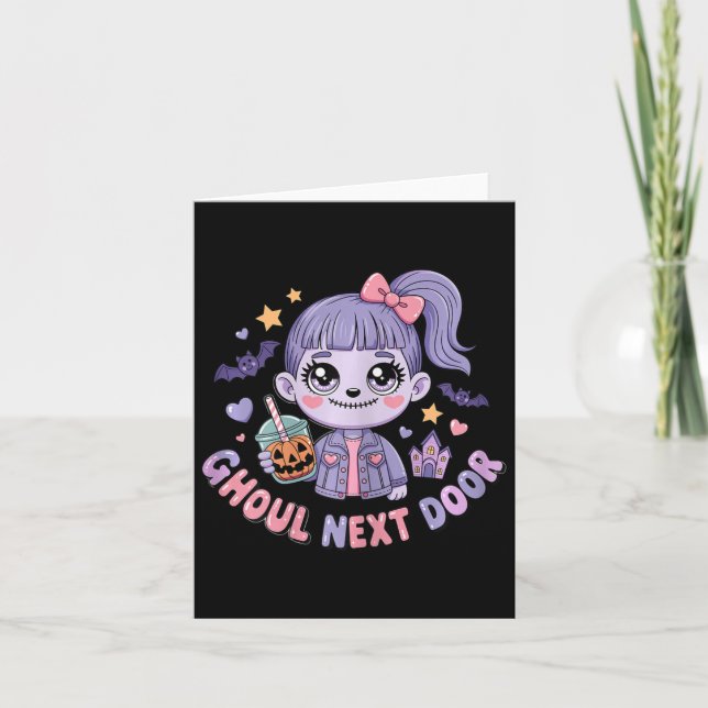 Ghoul Next Door Kawaii Zombie Girl Spooky Cute Hal Card (Front)