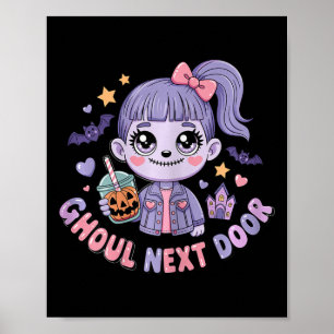 Ghoul Next Door Kawaii Zombie Girl Spooky Cute Hal Poster