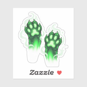 Ghoul Paws – Glowing Green Cat Paws Halloween