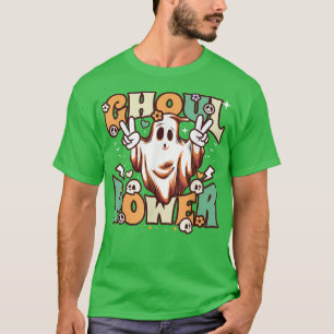 Ghoul Power Funny Halloween Vibes Retro Groovy Gho T-Shirt