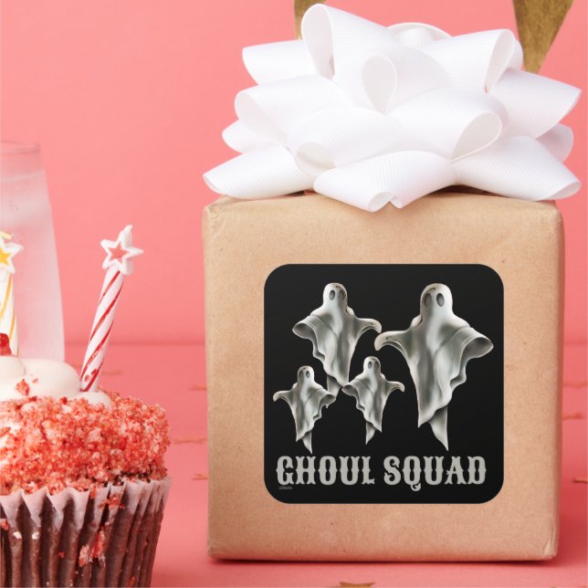 GHOUL SQUAD funny spooky ghost                     Square Sticker (Party)