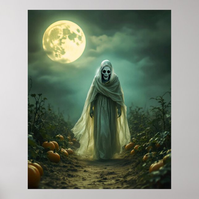 Ghoulish Figure in Moonlight Poster (Front)