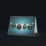 Ghoulish Glow: A Macabre Christmas Garland Card<br><div class="desc">Illuminate your holiday with a twist of terror using our "Ghoulish Glow: A Macabre Christmas Garland" card. Featuring an eerie strand of skull-shaped lights, each with a different chilling expression, this card perfectly combines the festive with the frightening. It's ideal for those who delight in the spookier side of the...</div>