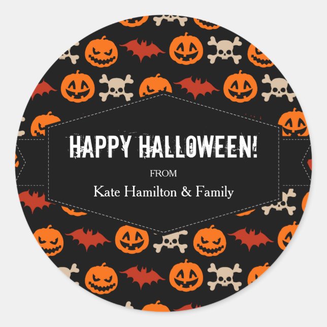 Ghoulish Things of Halloween Classic Round Sticker (Front)