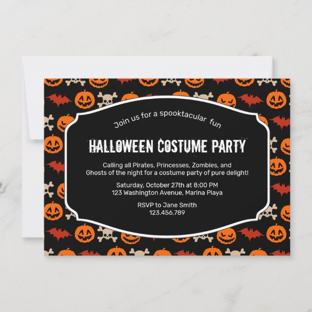 Ghoulish Things of Halloween Costume Invitation (Front)