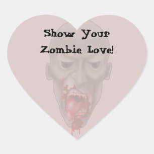 Ghoulish Zombie Attack Heart Sticker