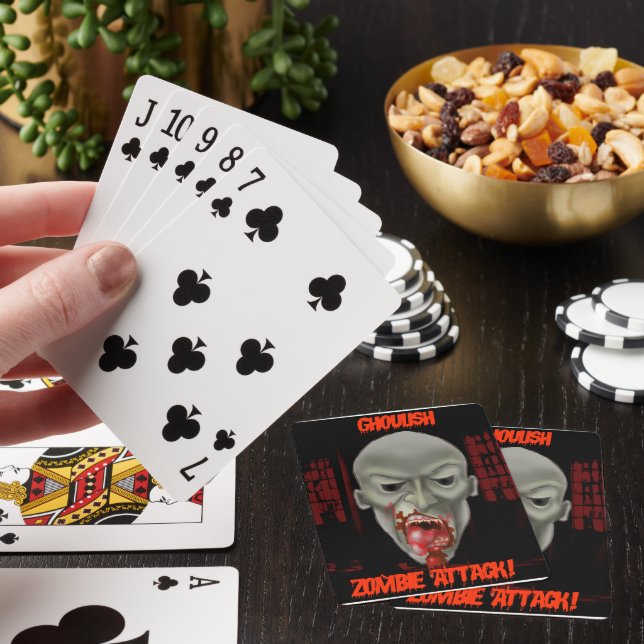 Ghoulish Zombie Attack Playing Cards (In Situ)