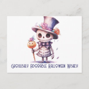 Ghoulishly Adorable Halloween Wishes Halloween Holiday Postcard