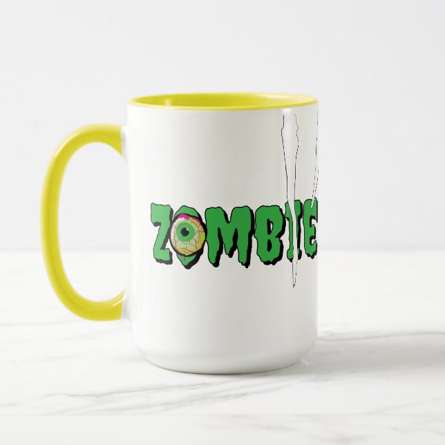 Ghoulishly Fun Funny Rippin' Zombie Halloween  Mug (Left)