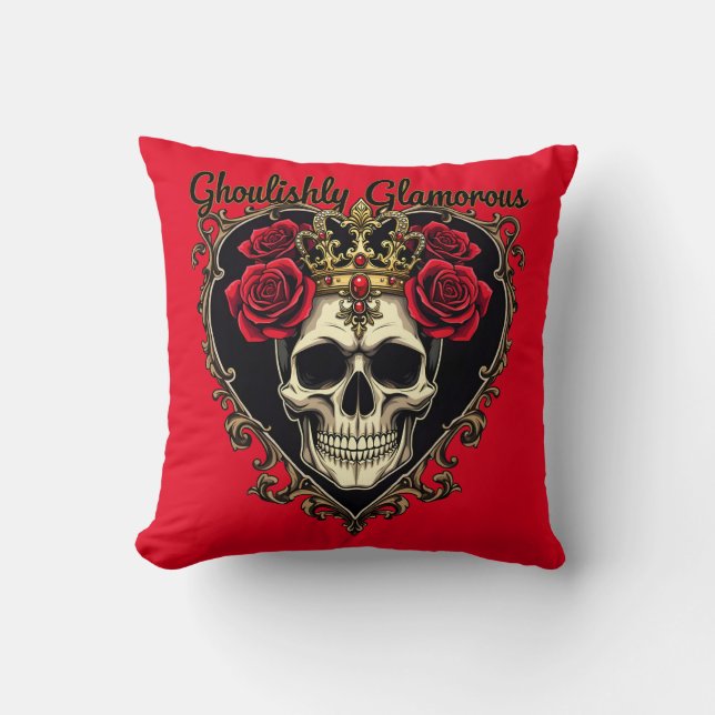 Ghoulishly Glamourous, Halloween Elegance Design Cushion (Front)