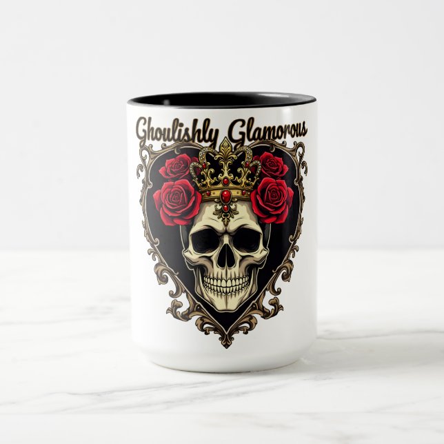 Ghoulishly Glamourous, Halloween Elegance Design Mug (Center)