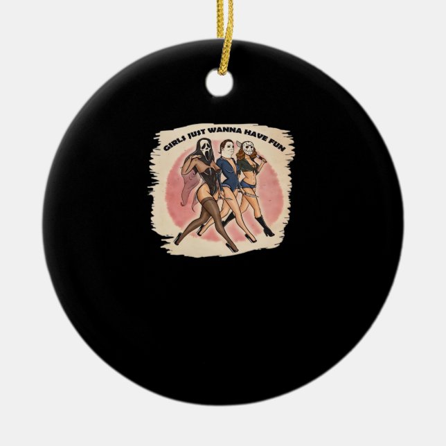 Ghouls Just  To Have Fun Ceramic Tree Decoration (Front)