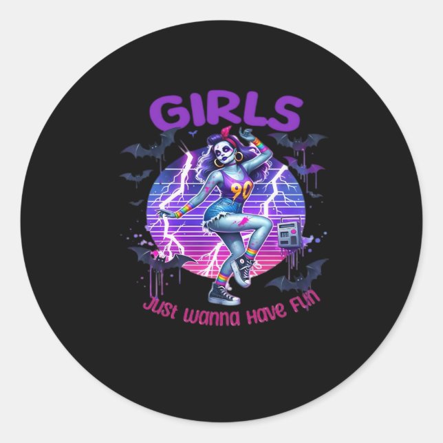 Ghouls Just  To Have Fun Classic Round Sticker (Front)