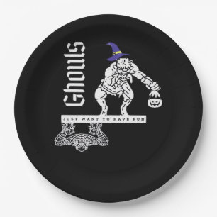 Ghouls Just To Have Fun Funny Halloween Ghouls An Paper Plate