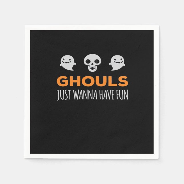 Ghouls Just Wanna Have Fun Autumn Aesthetic Napkin (Front)