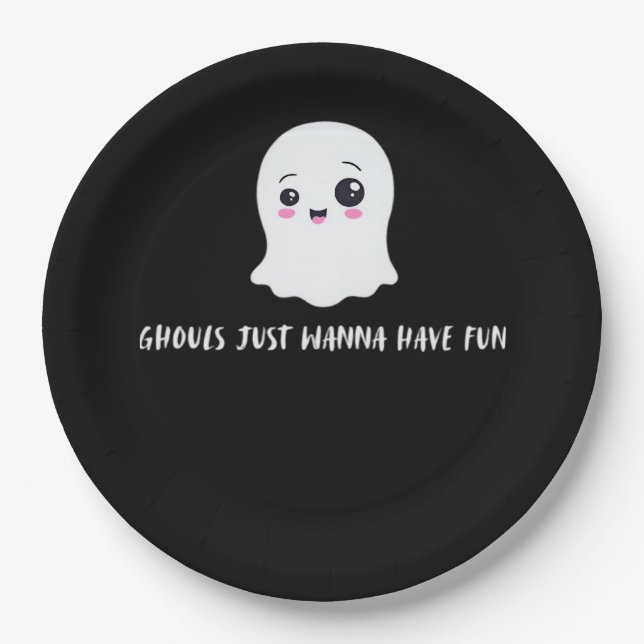 Ghouls Just Wanna Have Fun Boo-tiful Autumn Paper Plate (Front)