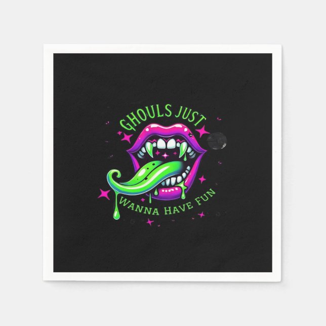 Ghouls Just Wanna Have Fun Boo-tiful Design Napkin (Front)