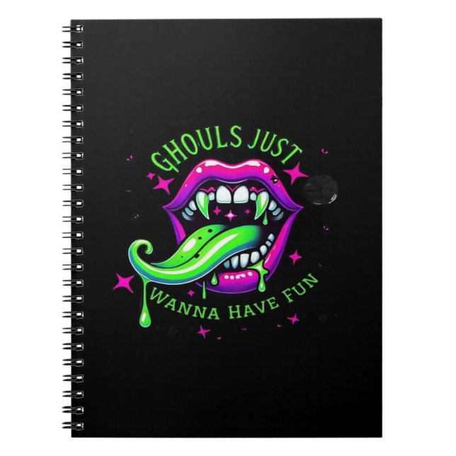 Ghouls Just Wanna Have Fun Boo-tiful Design Notebook (Front)