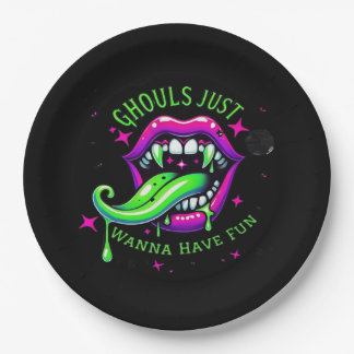 Ghouls Just Wanna Have Fun Boo-tiful Design Paper Plate