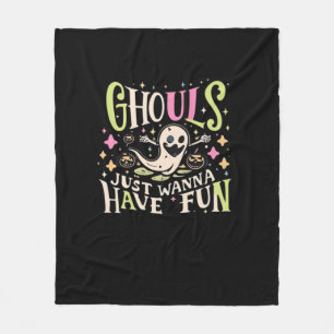 Ghouls Just Wanna Have Fun Creepy Design Fleece Blanket