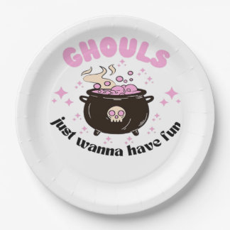 Ghouls Just Wanna Have Fun  Cute Halloween Paper Plate