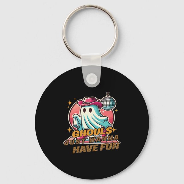 Ghouls Just Wanna Have Fun Disco Design For Hallow Key Ring (Front)