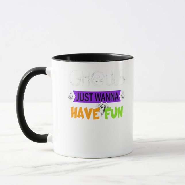 Ghouls Just Wanna Have Fun Funny Autumn Mug (Left)