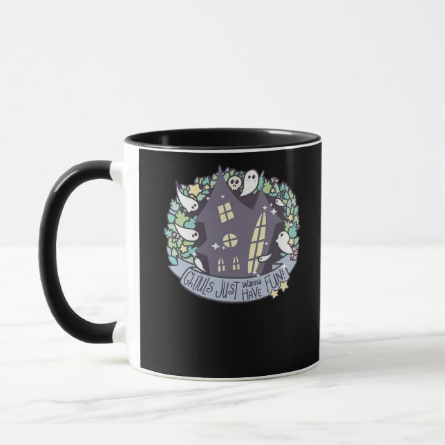 Ghouls Just Wanna Have Fun Funny & Autumn Mug (Left)