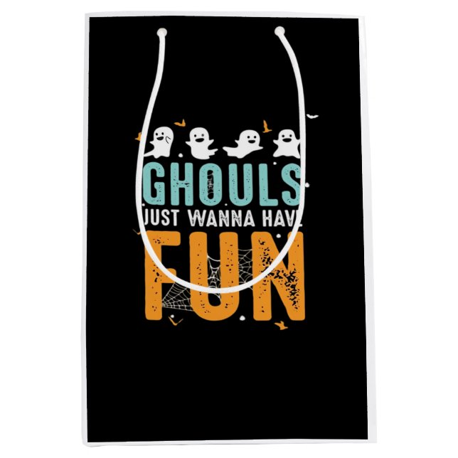 Ghouls Just Wanna Have Fun Funny Halloween Costume Medium Gift Bag (Front)