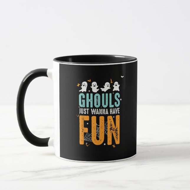 Ghouls Just Wanna Have Fun Funny Halloween Costume Mug (Left)