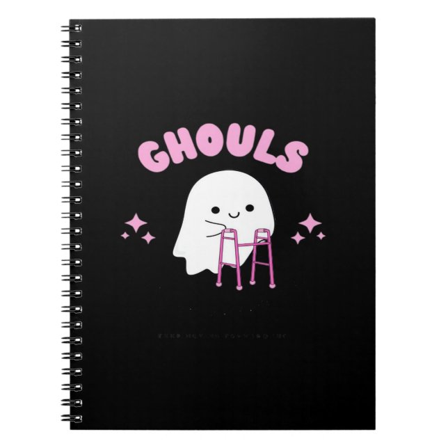 Ghouls Just Wanna Have Fun Funny & Sloth Notebook (Front)