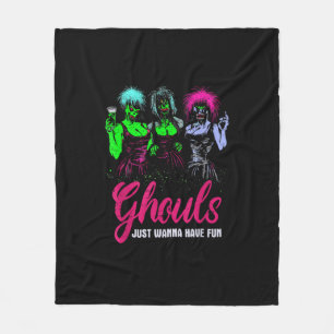 Ghouls Just Wanna Have Fun - Funny Vintage Hallowe Fleece Blanket