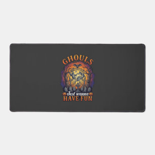 Ghouls Just Wanna Have Fun Ghosts Cemetery Pumpkin Desk Mat